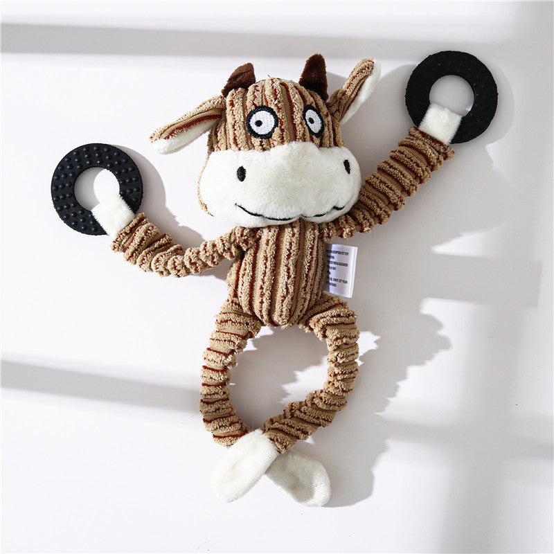 Pet Toy Donkey Shape Corduroy Chew Toy