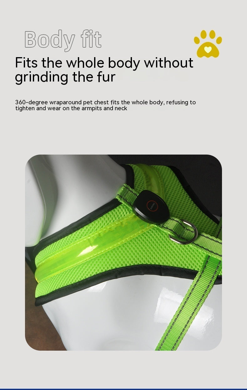 LED Luminous Dog Harness Led USB
