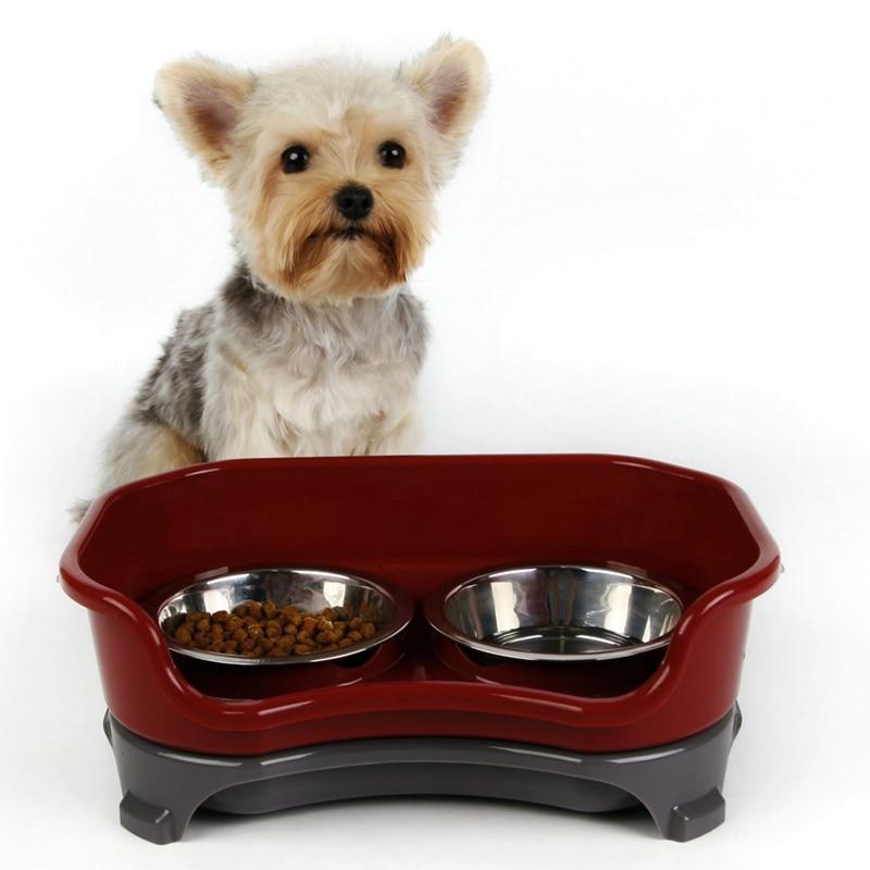Dog bowl cat bowl pet cat double basin
