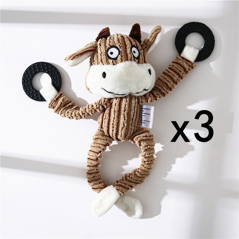 Pet Toy Donkey Shape Corduroy Chew Toy