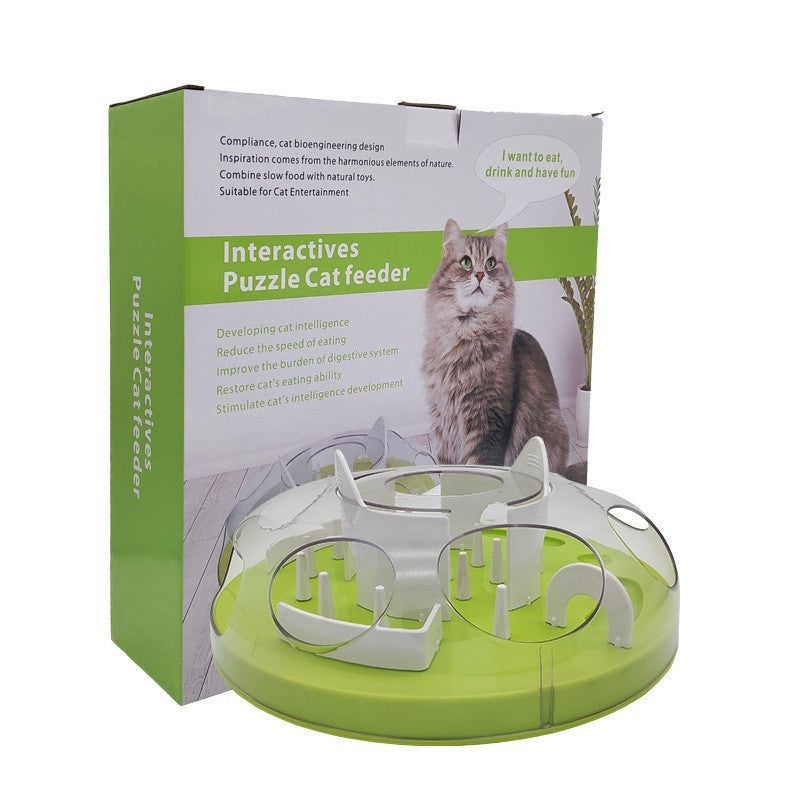 Pet Cat Toy Maze Slow Food Bowl