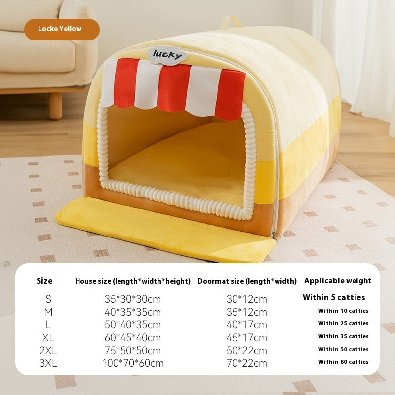 Autumn And Winter Large Dog Painted Pet Bed