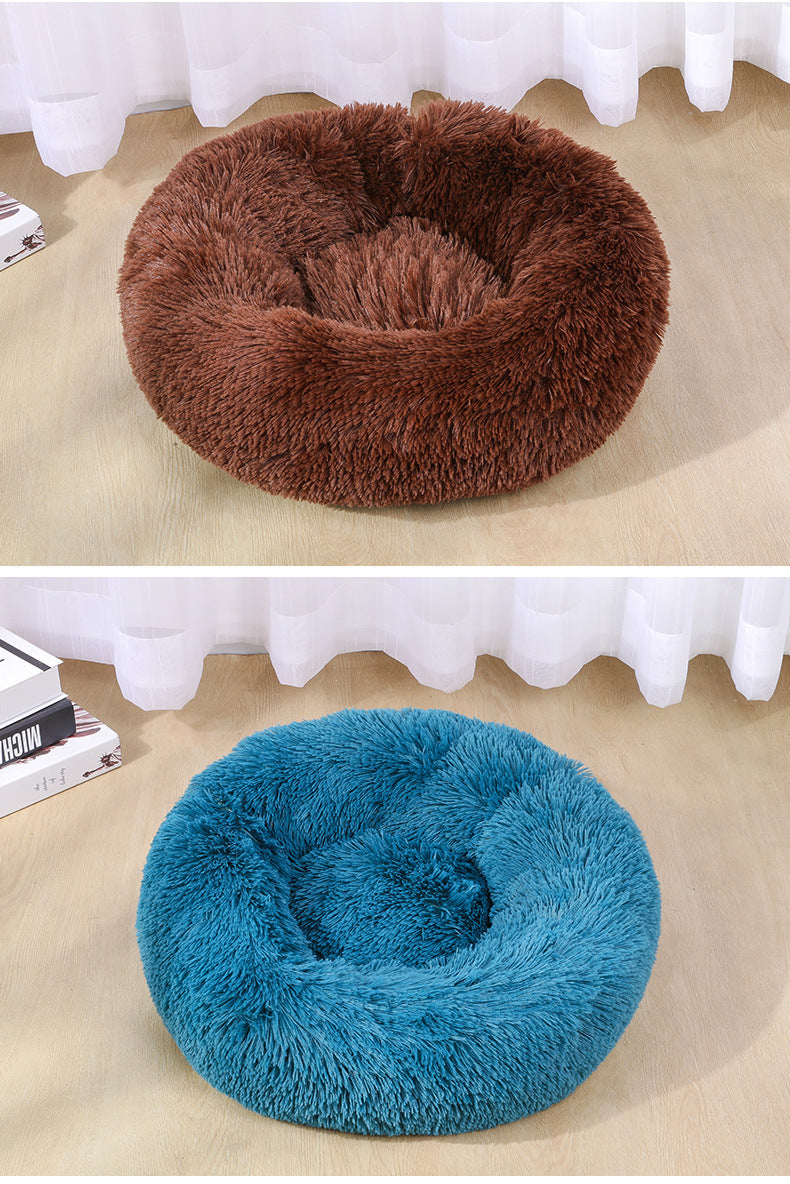 Large Dogs Warm Plush Round Pet Bed