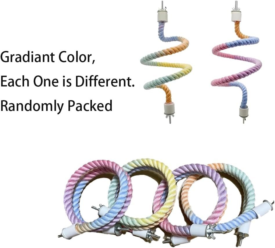 Gradient Colorful Bird Rope Perch Stand