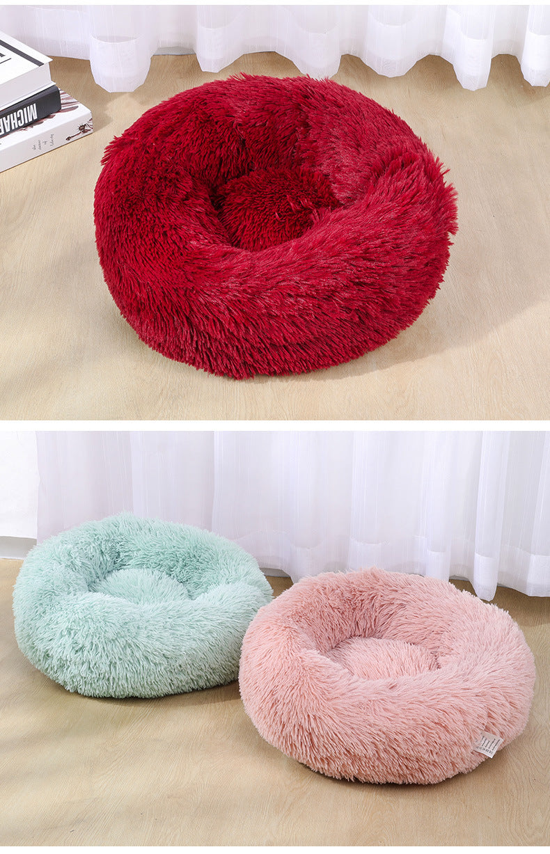 Large Dogs Warm Plush Round Pet Bed