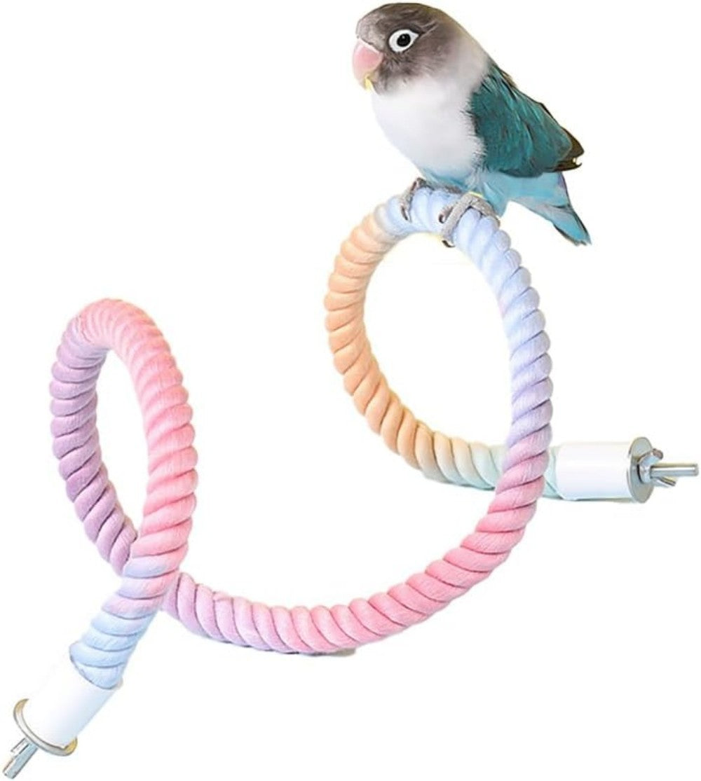 Gradient Colorful Bird Rope Perch Stand
